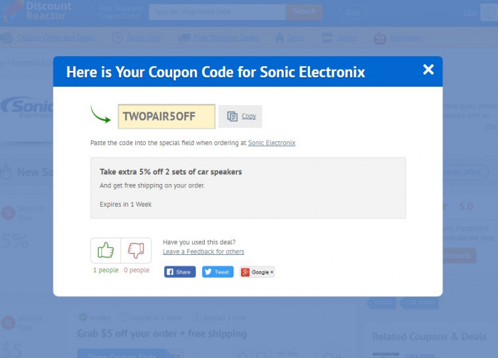 sonic electronix discount code