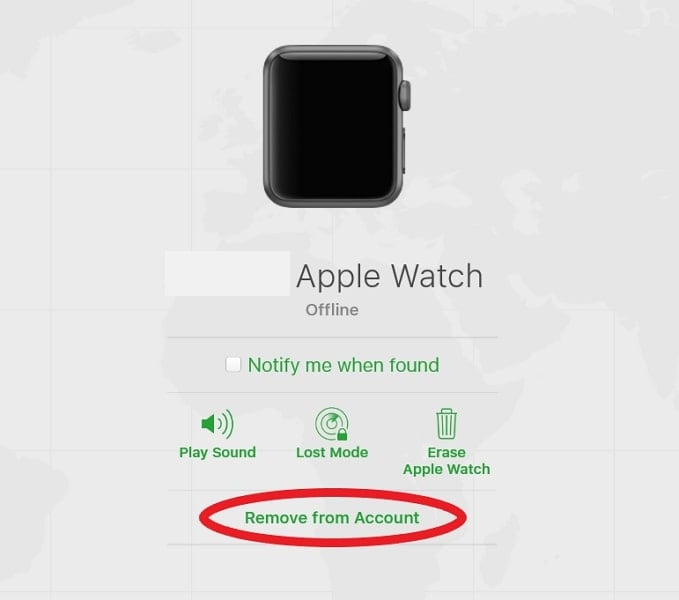 remove apple watch from account