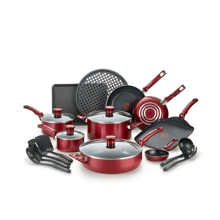 t fal 20 piece cookware set