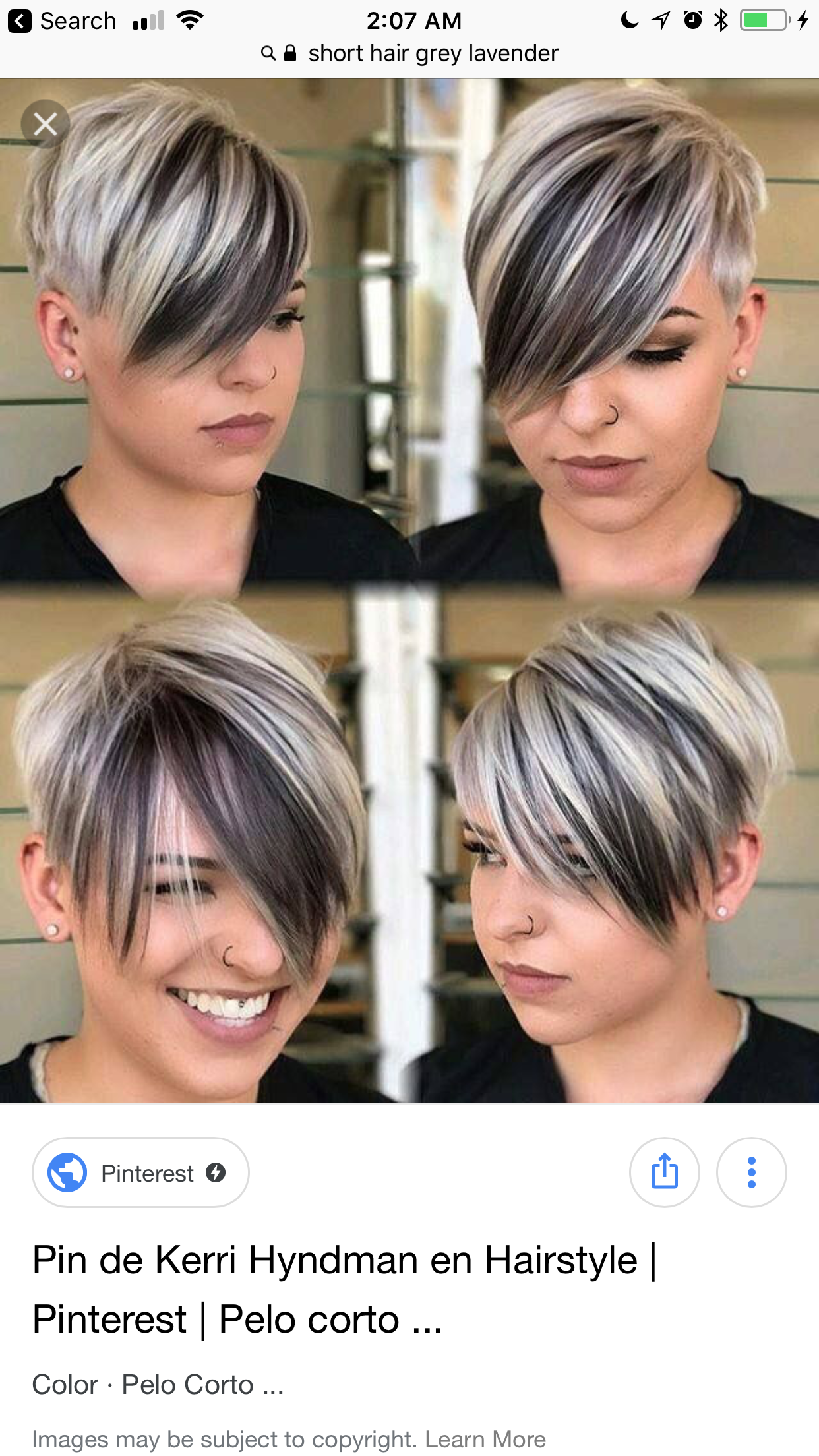 pixie short hair grey highlights