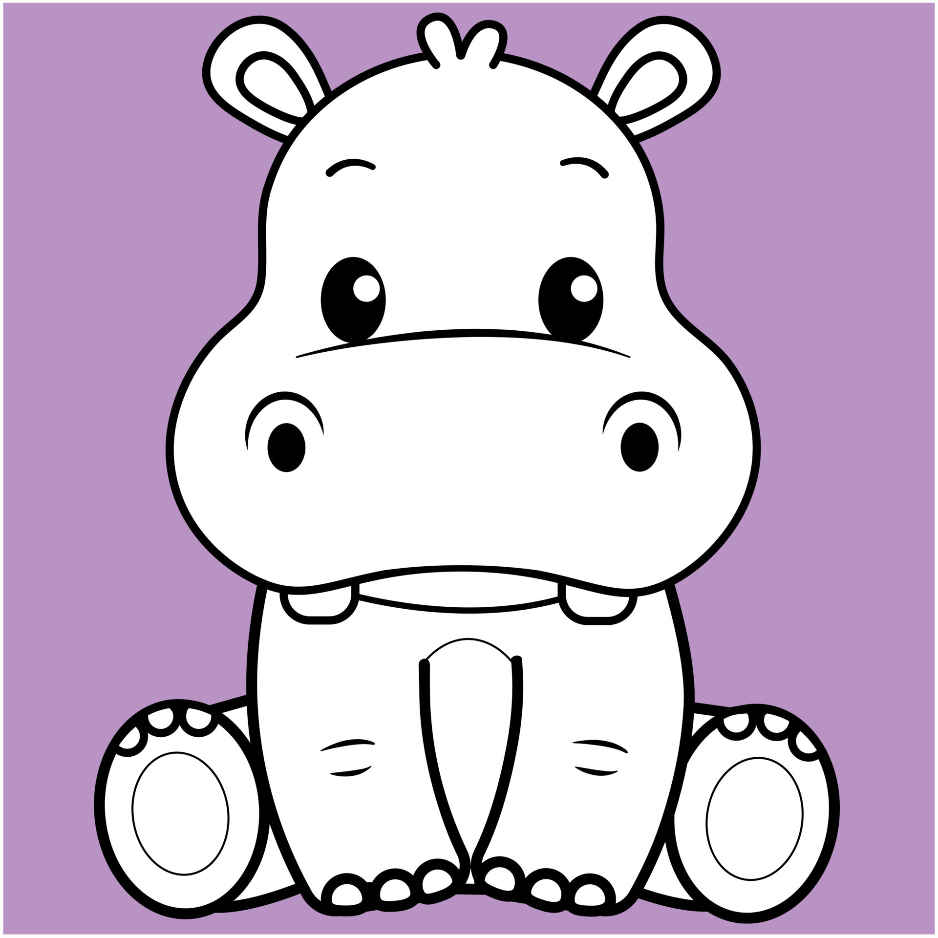 cute hippo drawing