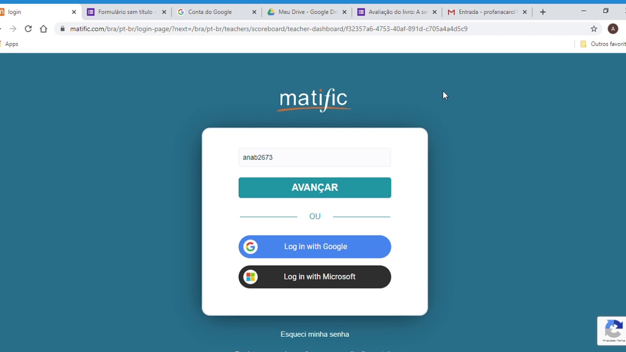 matific login page