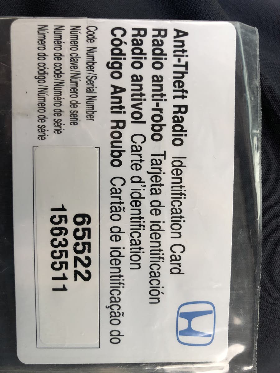 honda hrv radio code