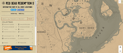 red dead interactive map