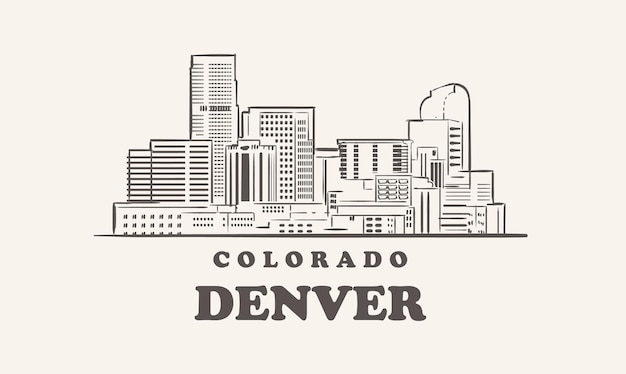 denver skyline drawing