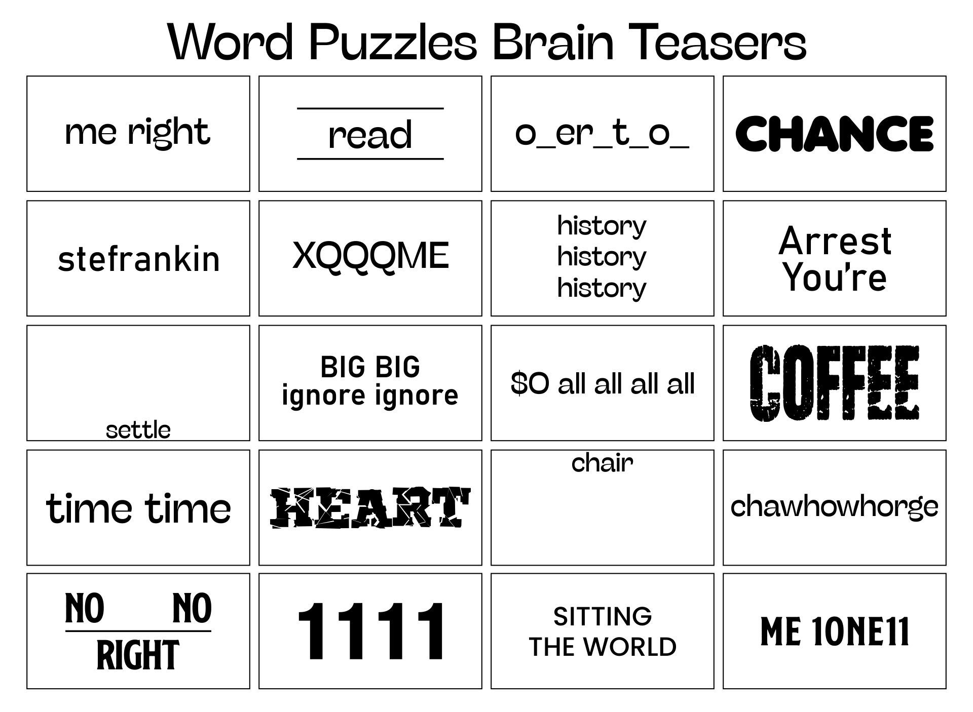 word brain answers