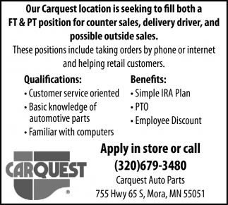 counter sales jobs near me