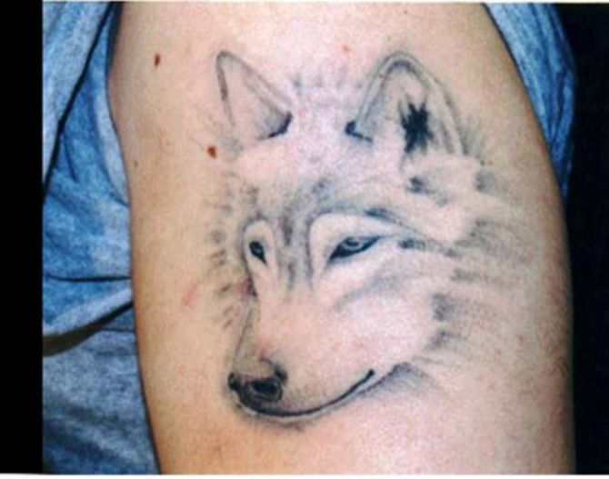 white wolf tattoo