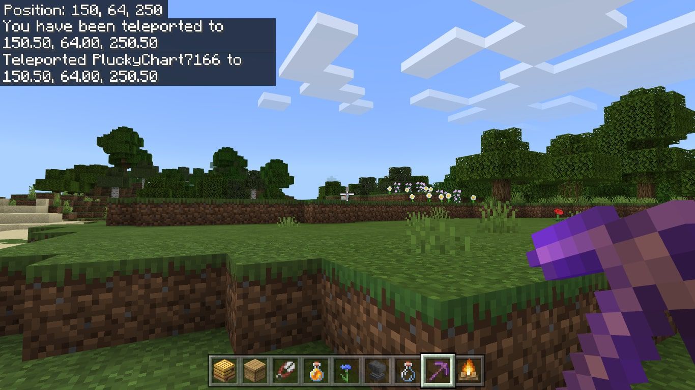 how to tp to coordinates in minecraft