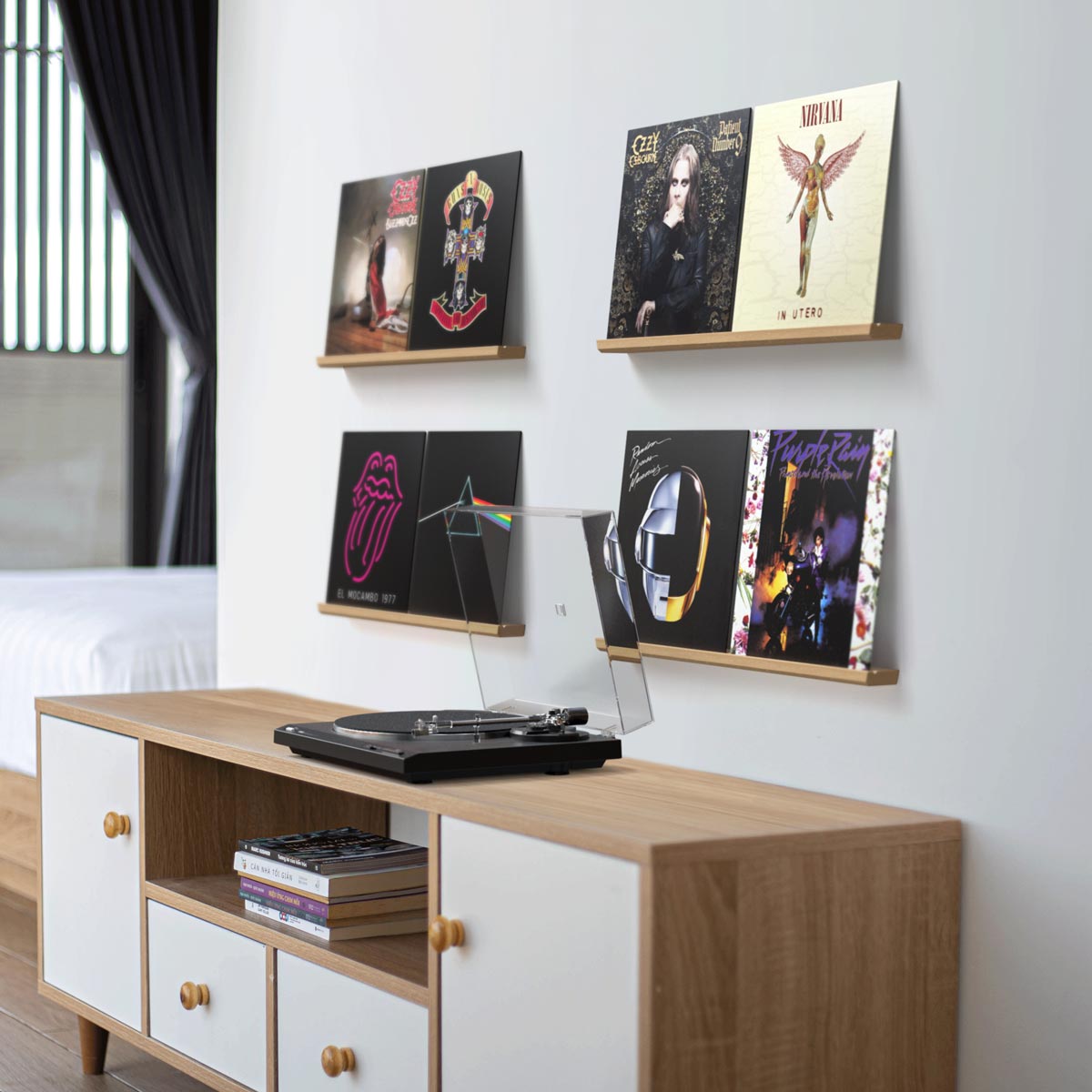 vinyl album wall