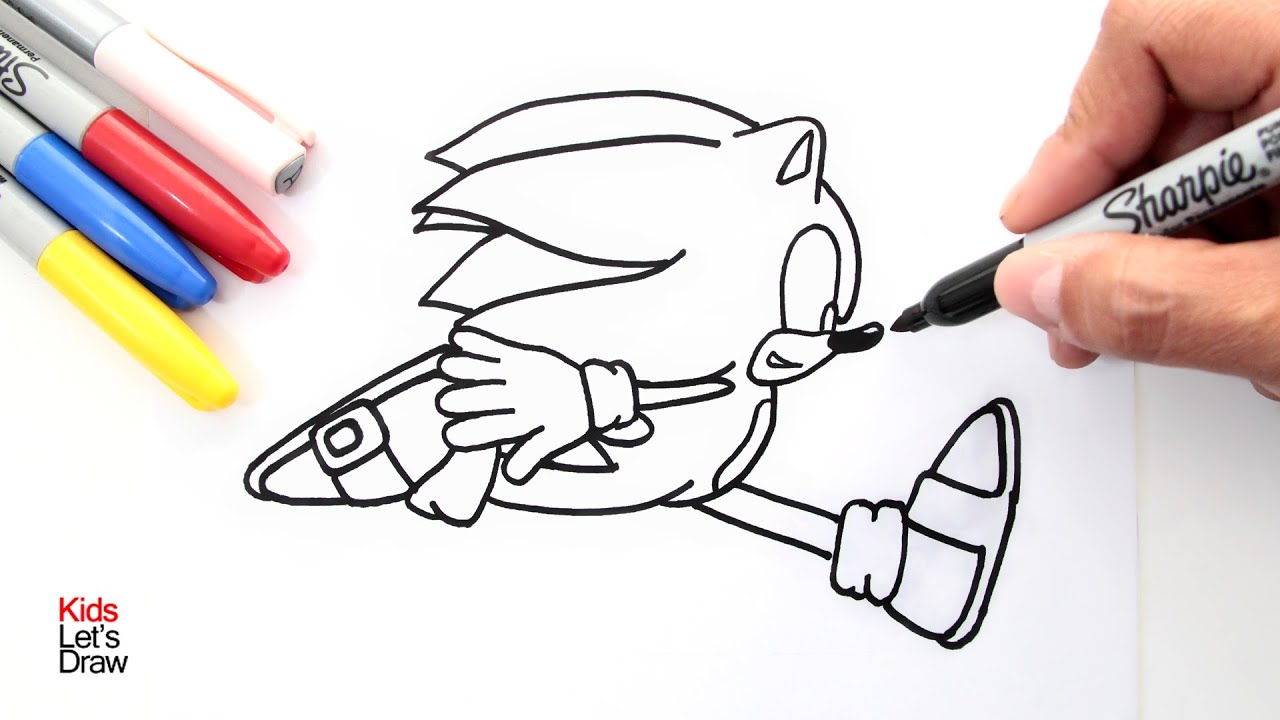 como dibujar a sonic