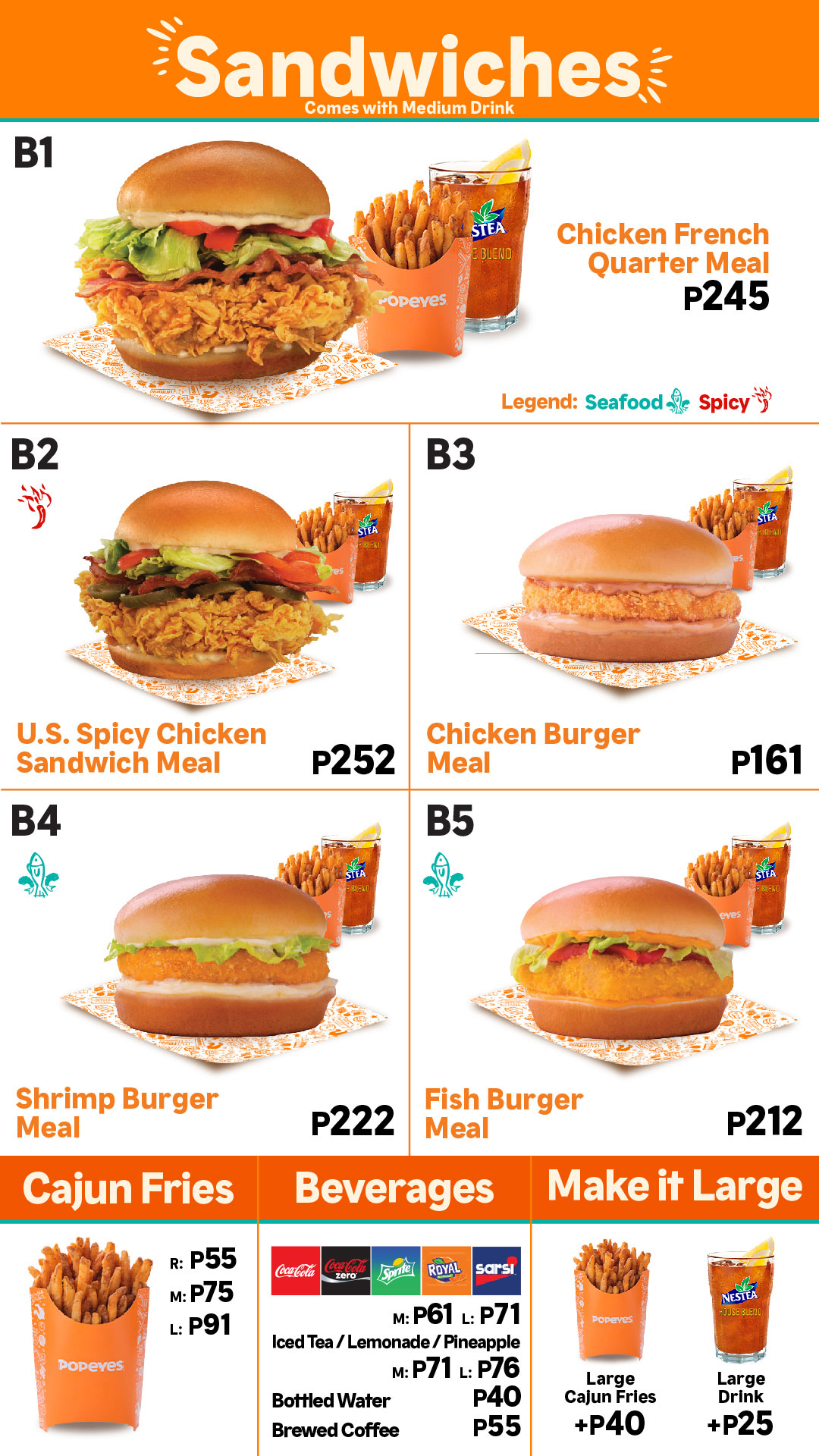 popeyes menu