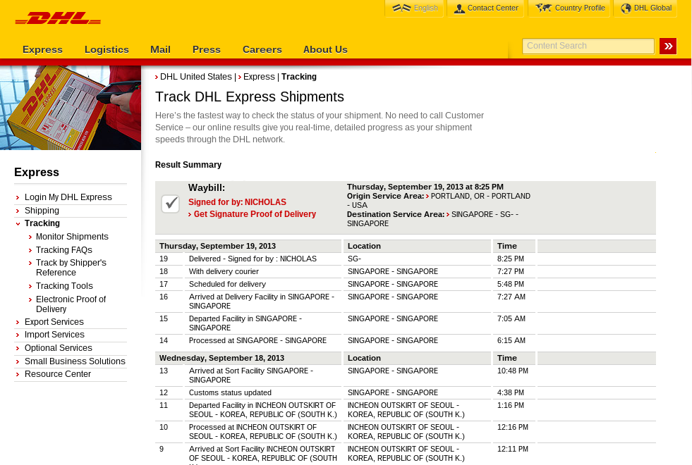 dhl freight tracking