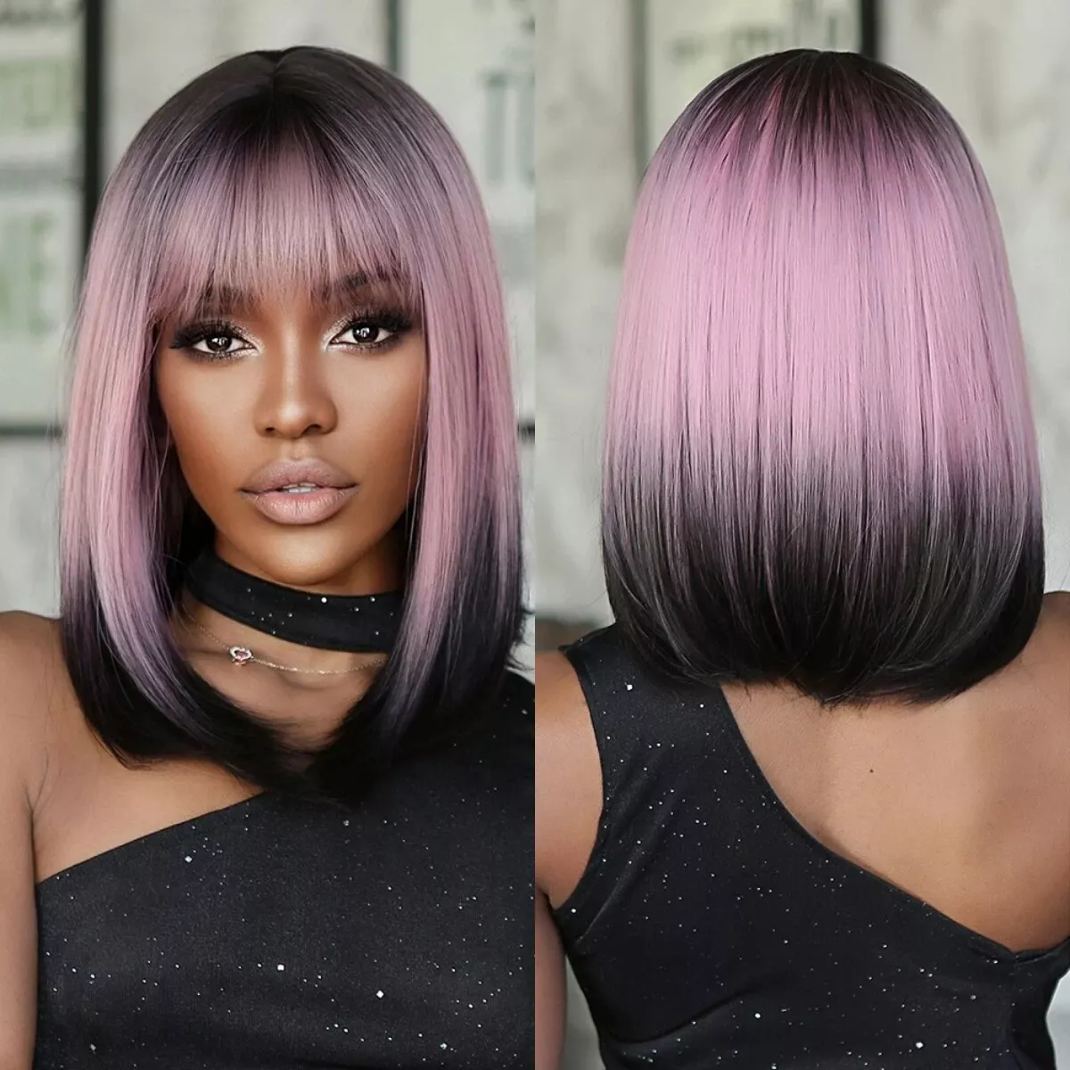 pink ombre hair short