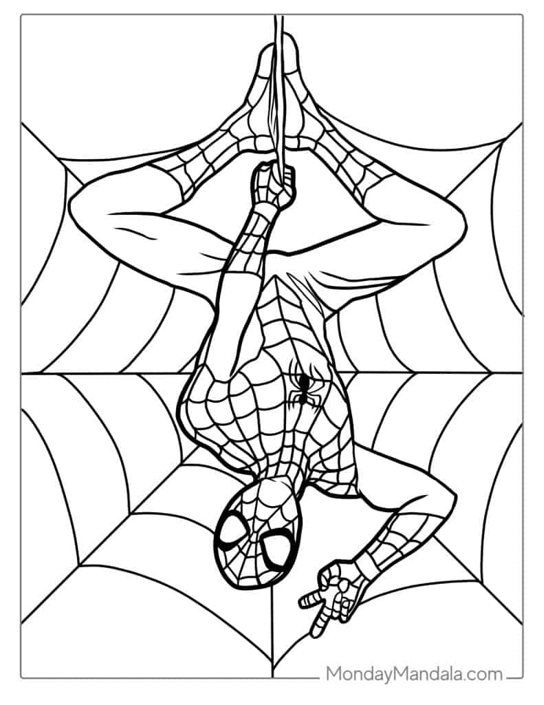 print spiderman coloring pages