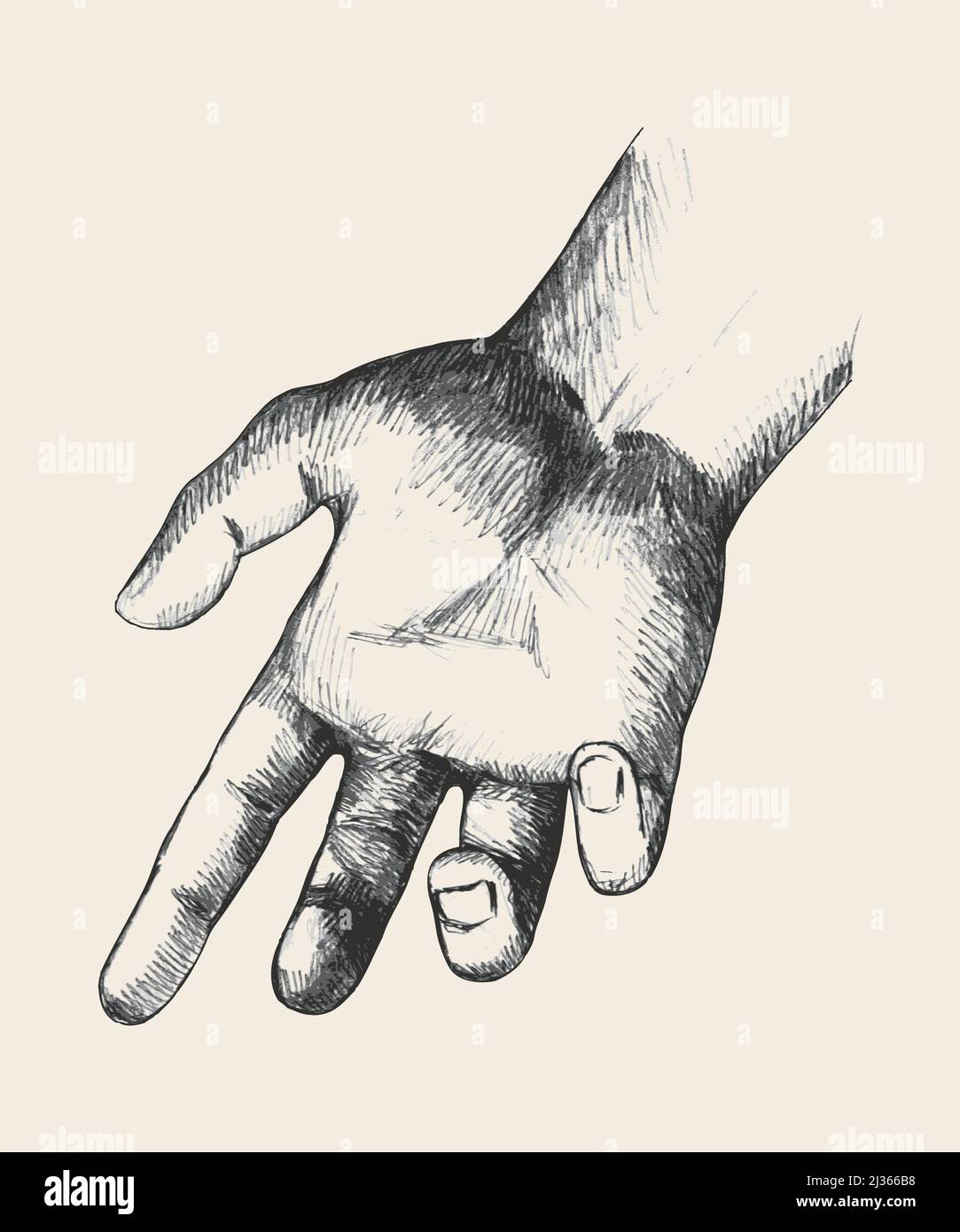 drawing of a hand reaching out