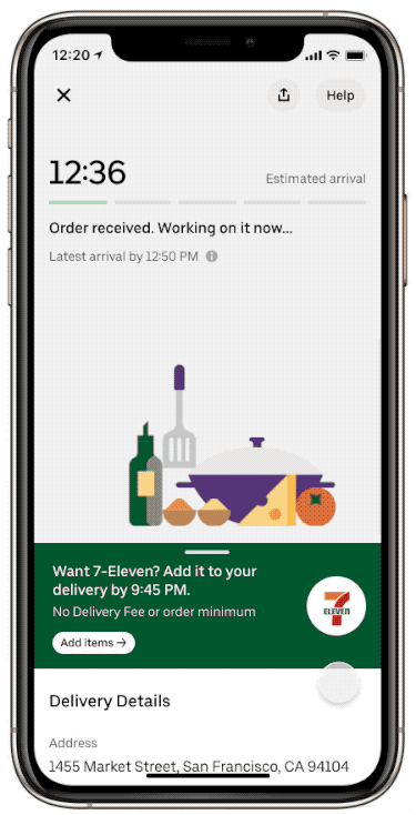 uber eats add to existing order