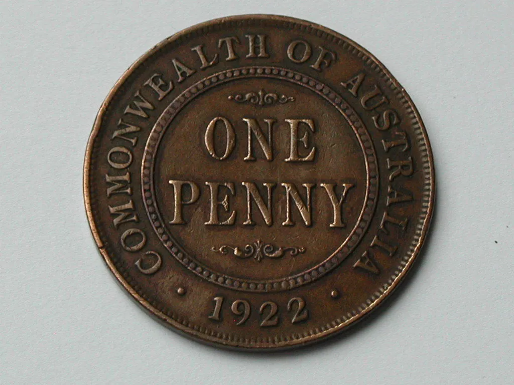 1922 penny australia value