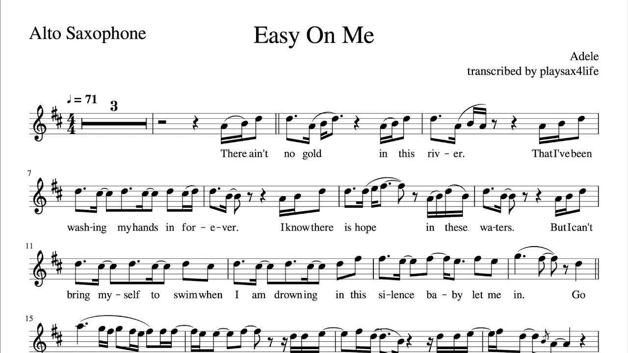 easy saxophone sheet music