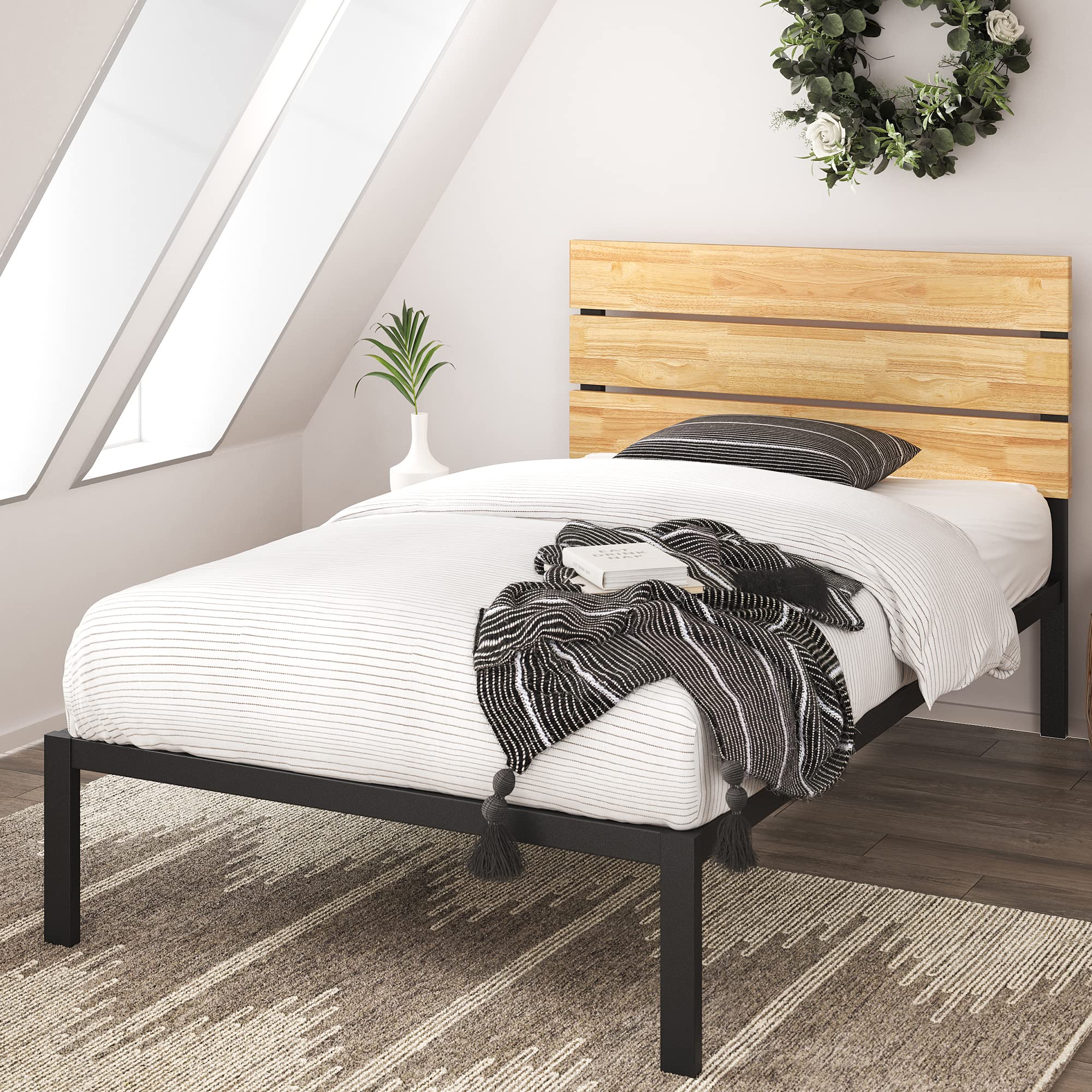 zinus single bed frame