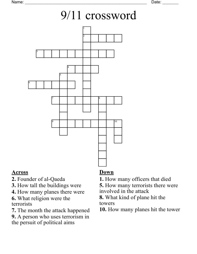 ___ 911 crossword