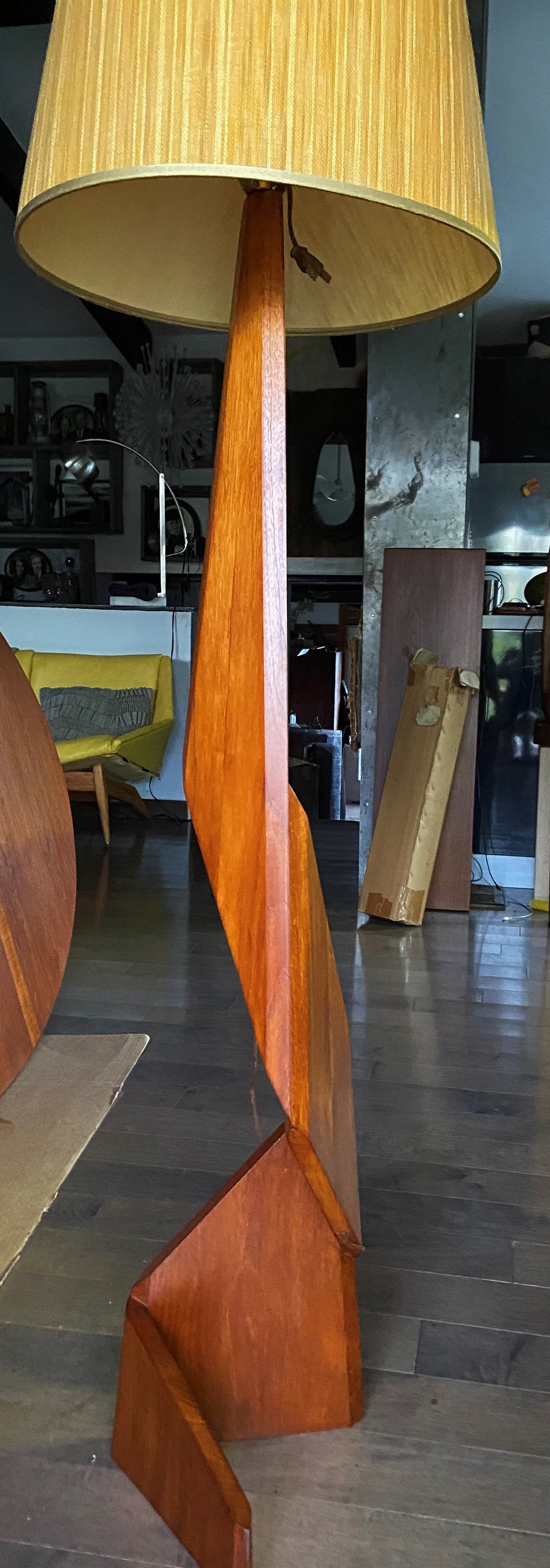 teak floor lamp