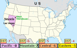 las vegas which time zone