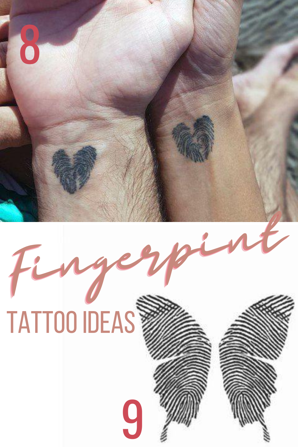 love heart finger print tattoo