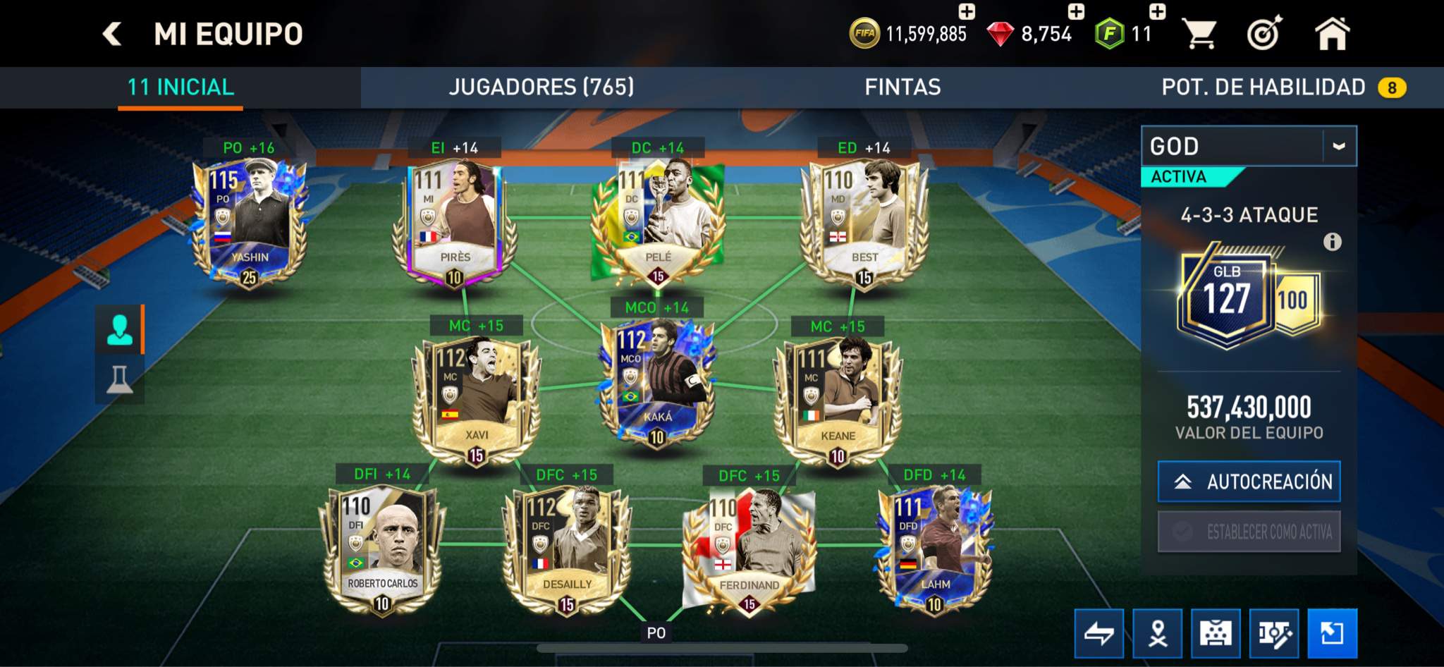 equipo de fifa mobile