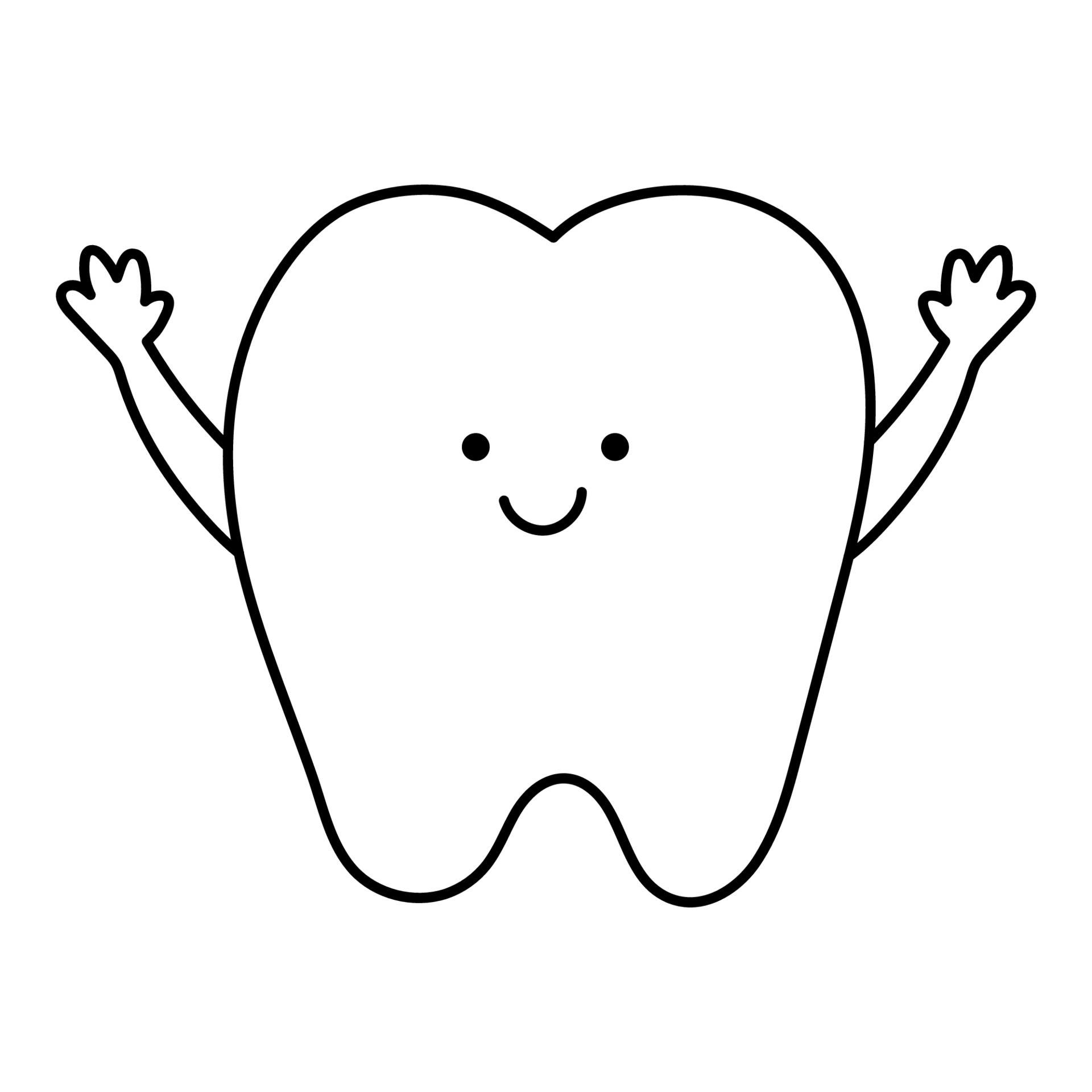 black and white tooth clipart