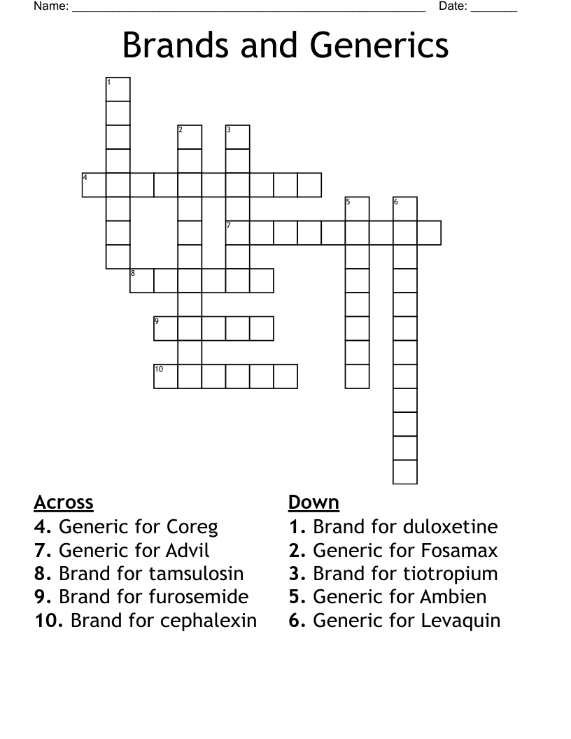 brand names crossword