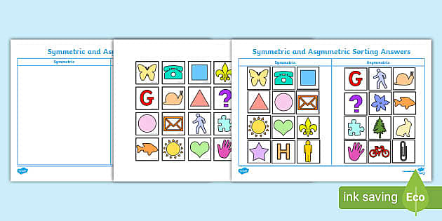 non symmetrical shapes worksheet