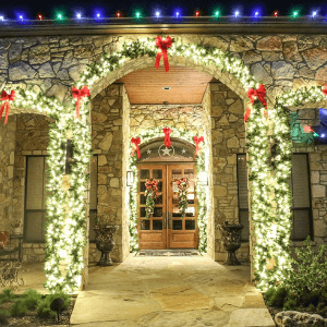 garland christmas lights outdoor