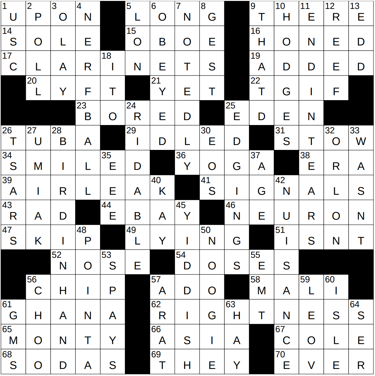 blank ones case conclude crossword