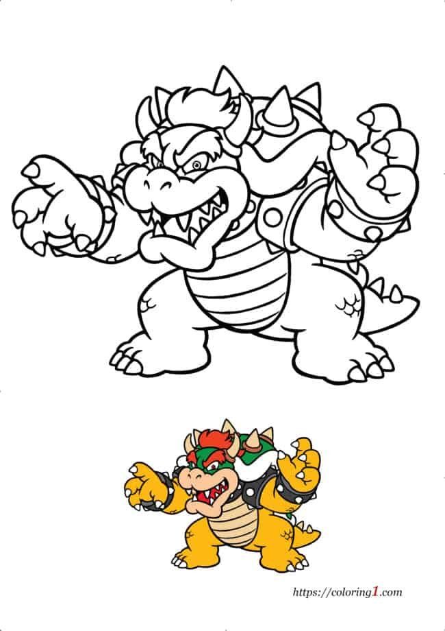 bowser color page