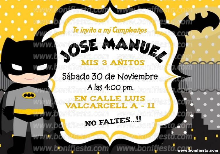 plantillas para invitaciones de batman