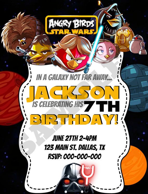 angry birds star wars invitation