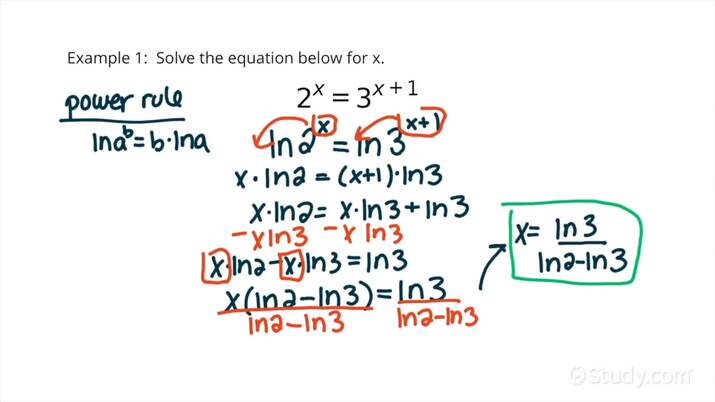 exponential and logarithmic equation solver