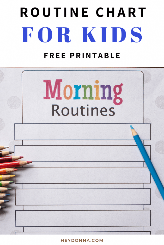 free editable morning routine chart