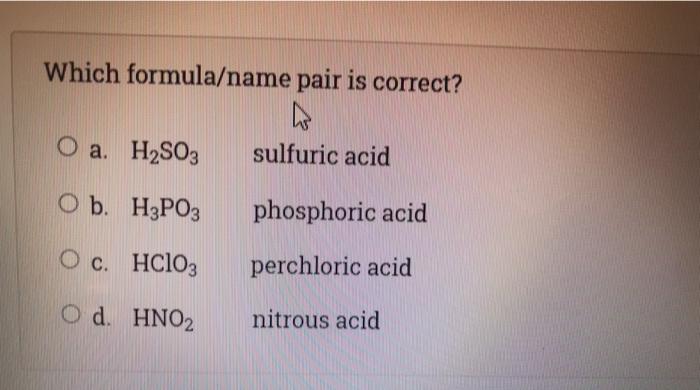 h2so3 compound name