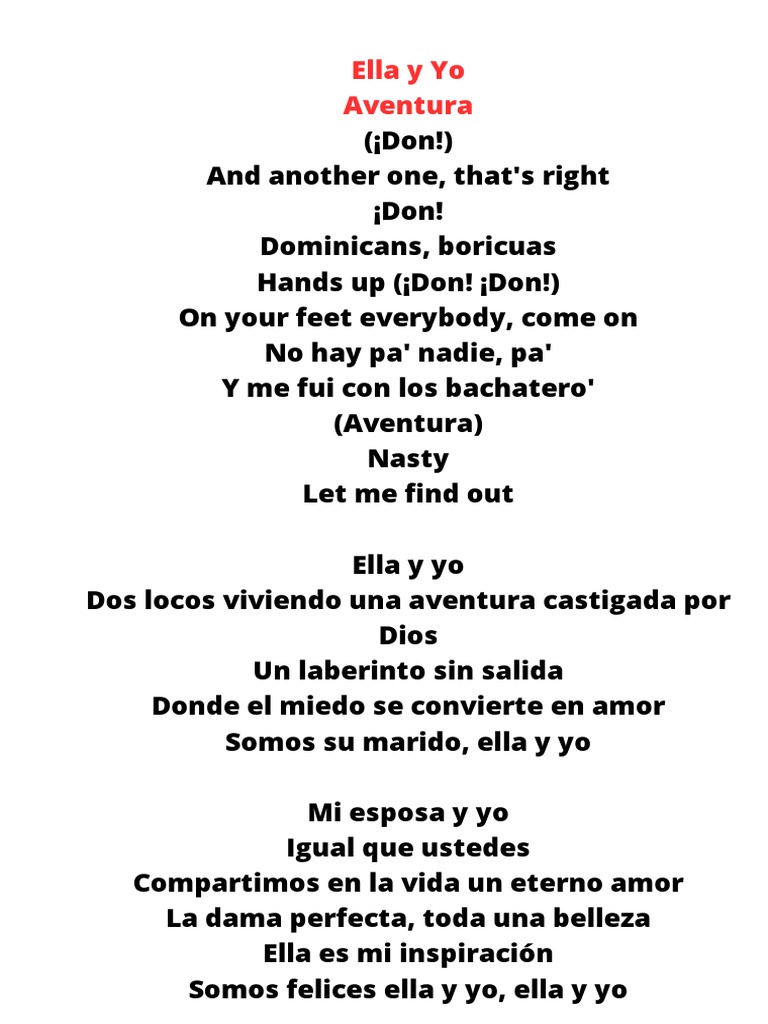 ella y yo letra