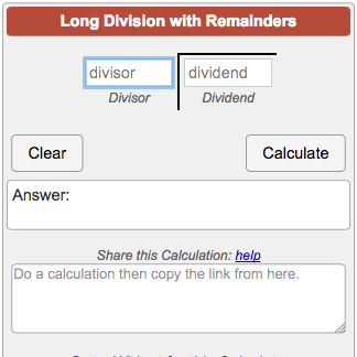 division calculator with remainders