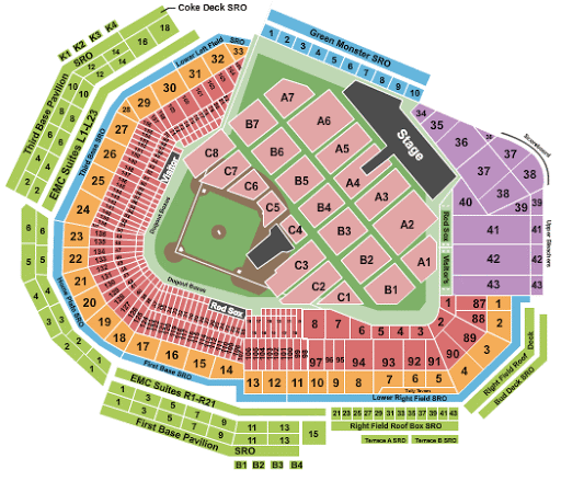 fenway park seating chart