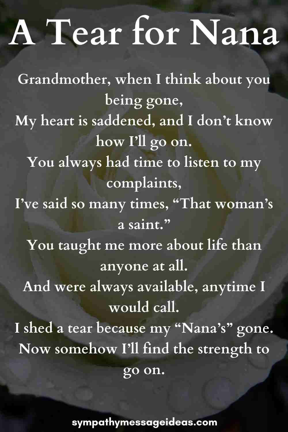 poem for nan funeral