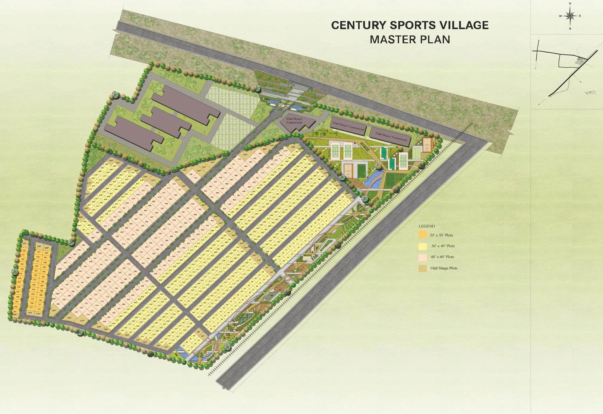 century sports village sports themed plotted development