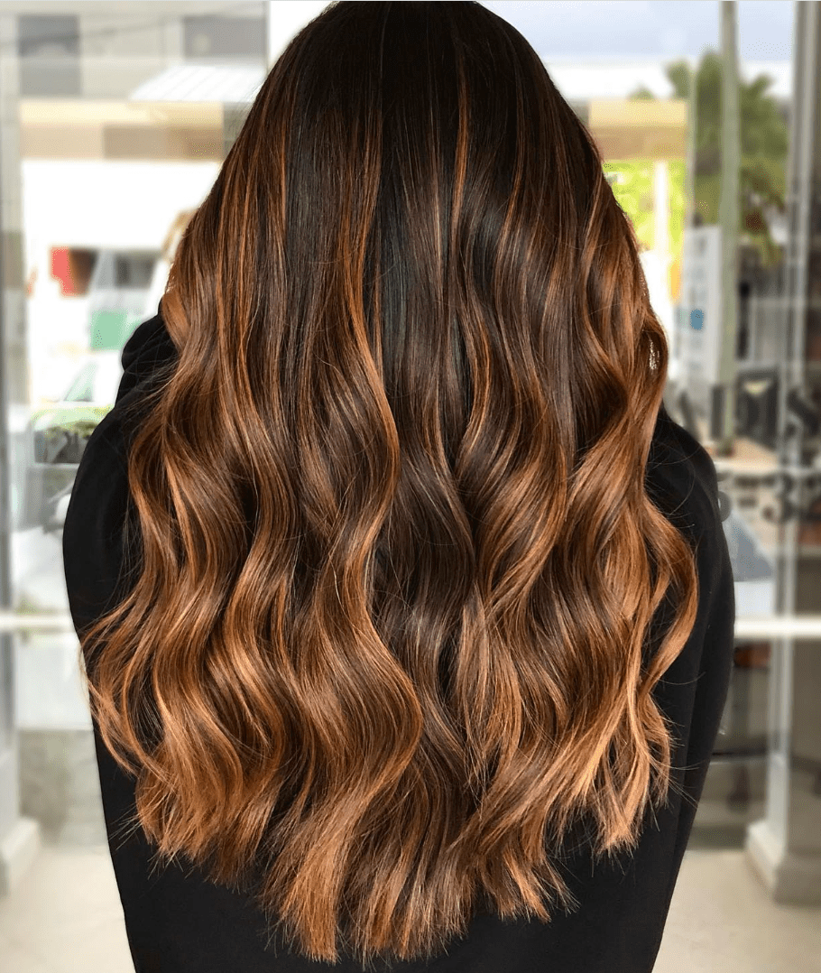 balayage on dark brown hair