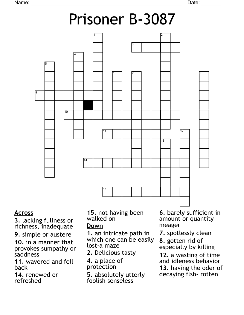 former prisoner crossword clue