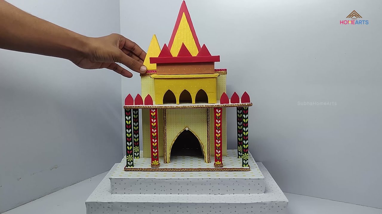 how to make temple model with cardboard