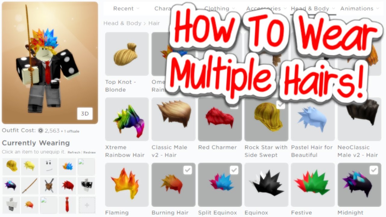 how to get more than 2 hairs on roblox