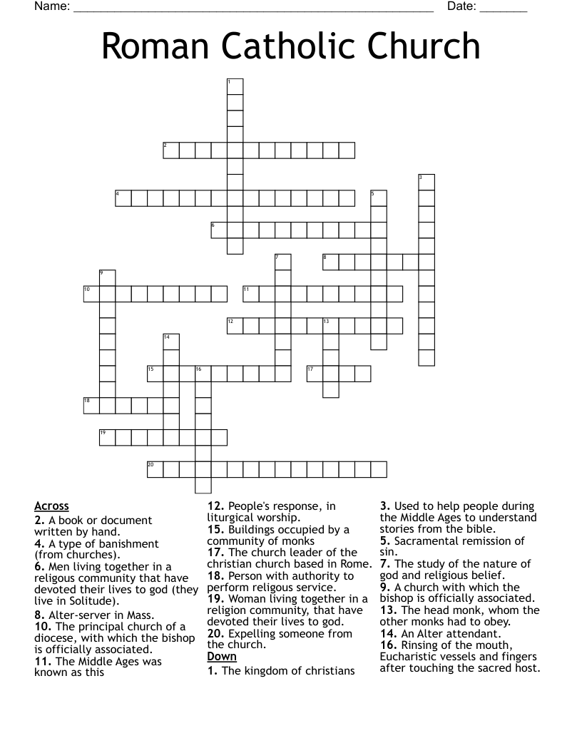 diocese crossword